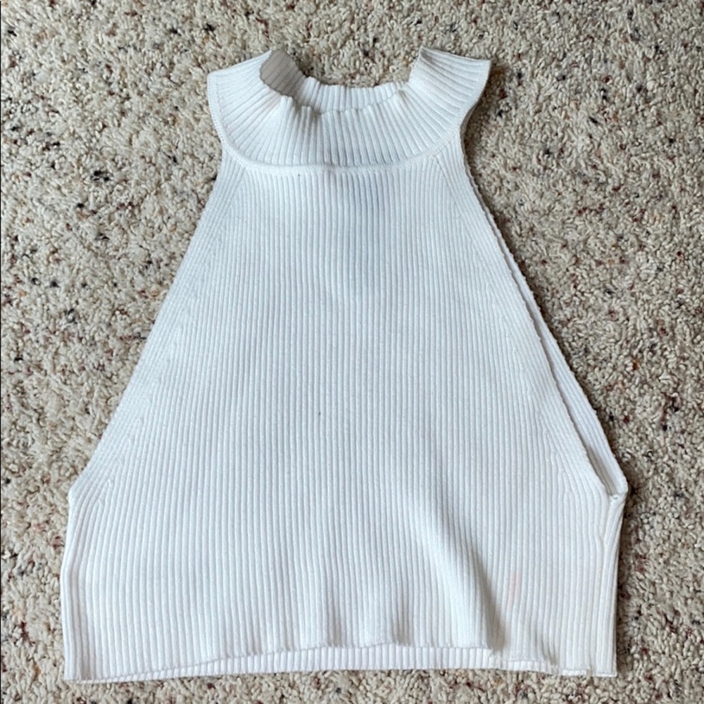 Forever 21 white cropped ribbed tank